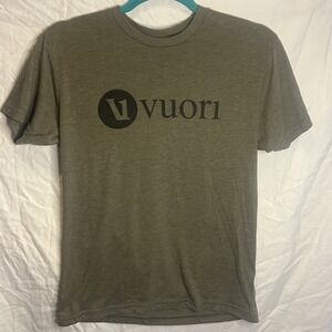 Vuori Shirt Wordmark Mens Small Green‎ Graphic Cotton Blend  #V901
